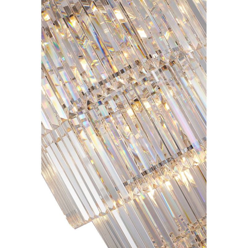 Chrome Metal 7-Tier Chandelier With Crystals