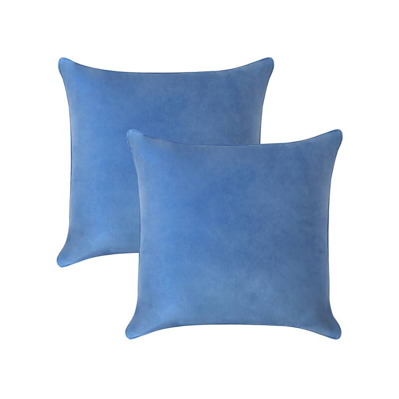 A1HC Pack of 2 Velvet Throw Pillow Insert, Hypoallergenic Down Alternative Fill - 18x18 Inches - Prussian Blue