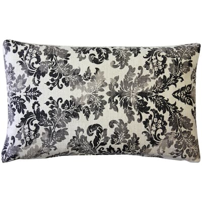 Calliope Gray Damask Pattern 12x20 Throw Pillow