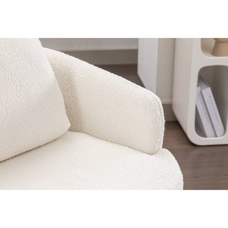 30.3" Swivel Accent Chair with Wood Base