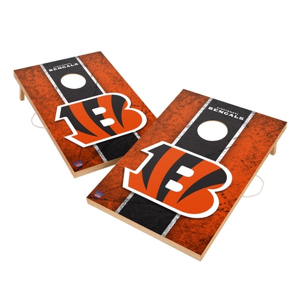 slide 2 of 6, Vintage Cincinnati Bengals NFL 2x4 Tailgate Cornhole Boards Include Carrying Case