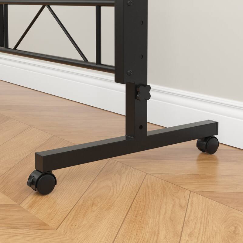 Mobile Stand Up Desk with Wheels, Small Standing Desk Adjustable Height, 31.5 Inch Portable Rolling Desks