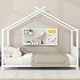 preview thumbnail 13 of 28, Twin Size Metal House Platform Bed with Legs White