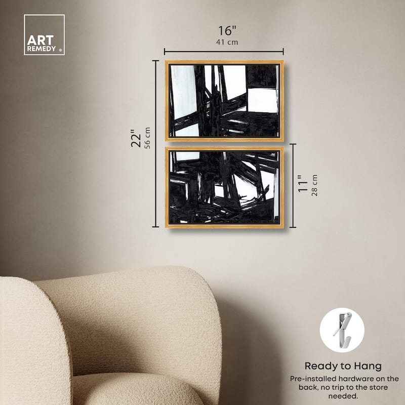 Monochrome Study Canvas Set of 2 by Art Remedy