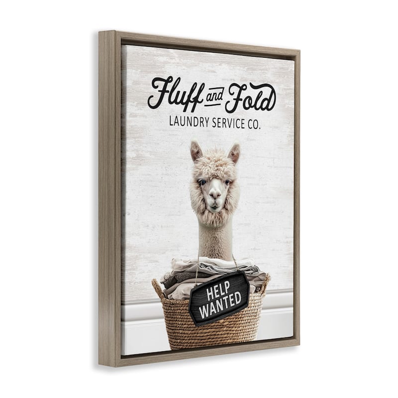 Stupell Fluff & Fold Laundry Framed Floater Canvas Wall Art Design By Lettered and Lined