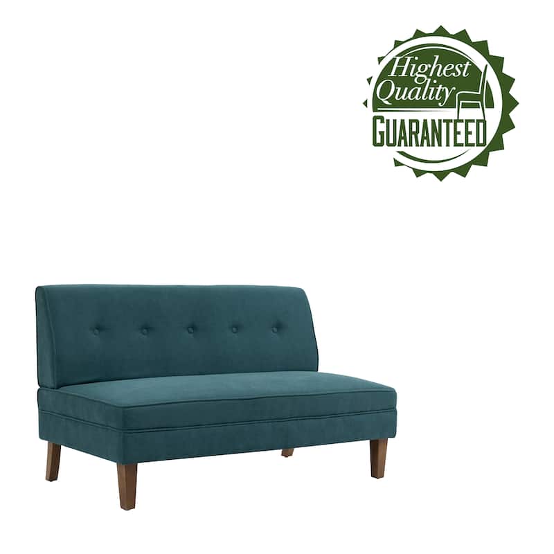 Porthos Home Svea Armless Loveseat Small Couch Sofa, Fabric, Rubberwood