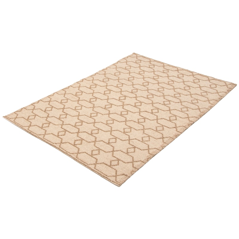 ECARPETGALLERY Braid weave Sienna Khaki Wool Rug - 5'1 x 7'6