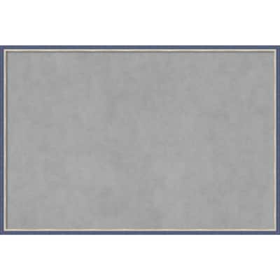 Amanti Art Theo Blue Narrow Framed Magnetic Board