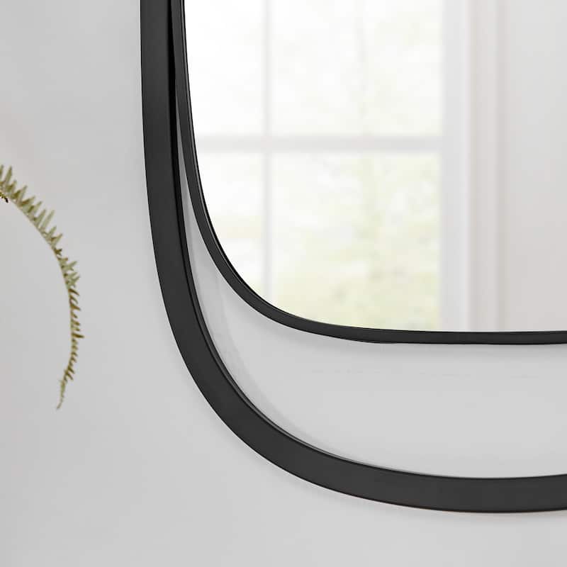 Danya B. Sonya 29.6-inch Contemporary Rectangular Wall Mirror with Black Iron Frame