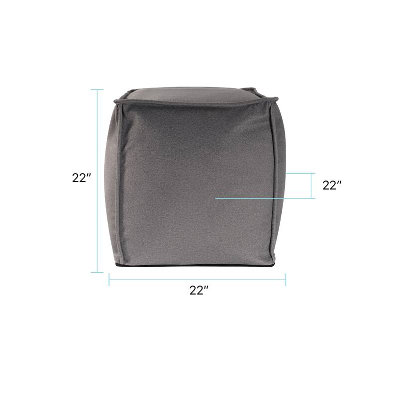 Qiviut Gray Square Pouf