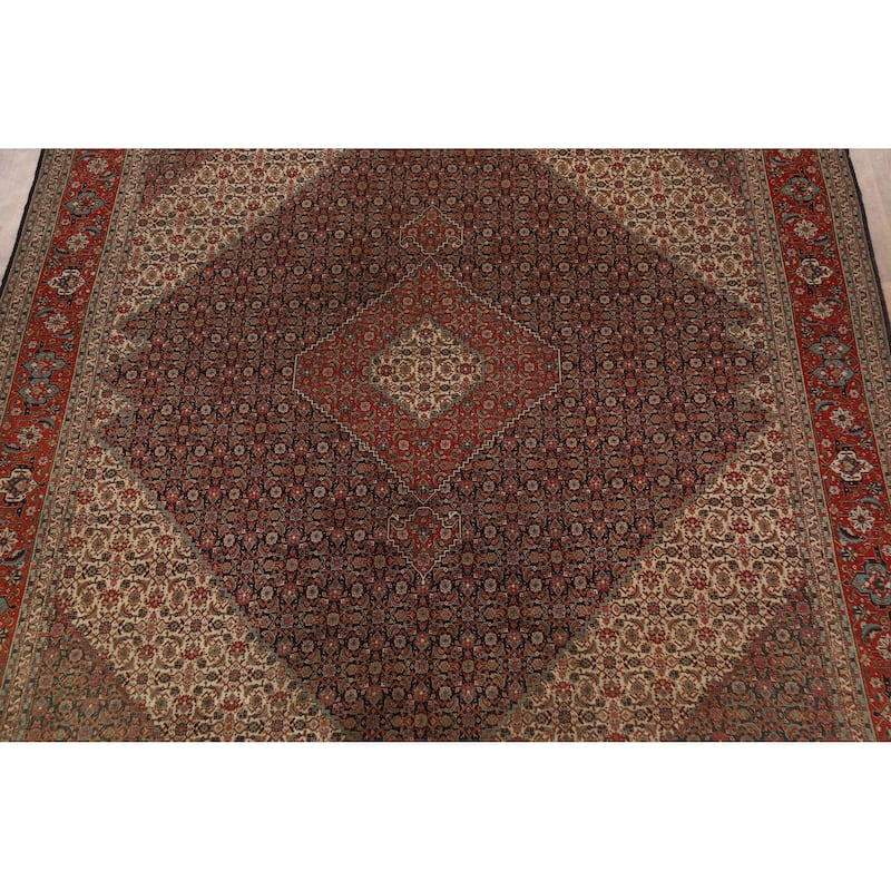 Vegetable Dye Tabriz Persian Vintage Rug Handmade Wool Carpet - 9'11" x 13'1"