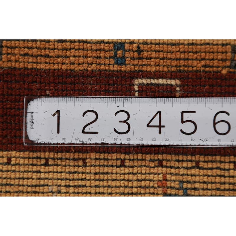 Hand Knotted Oriental 100% Wool Carpet Tribal Tribal Oranges & Rust Gabbeh Area Rug - 3' 0'' X 2' 0''