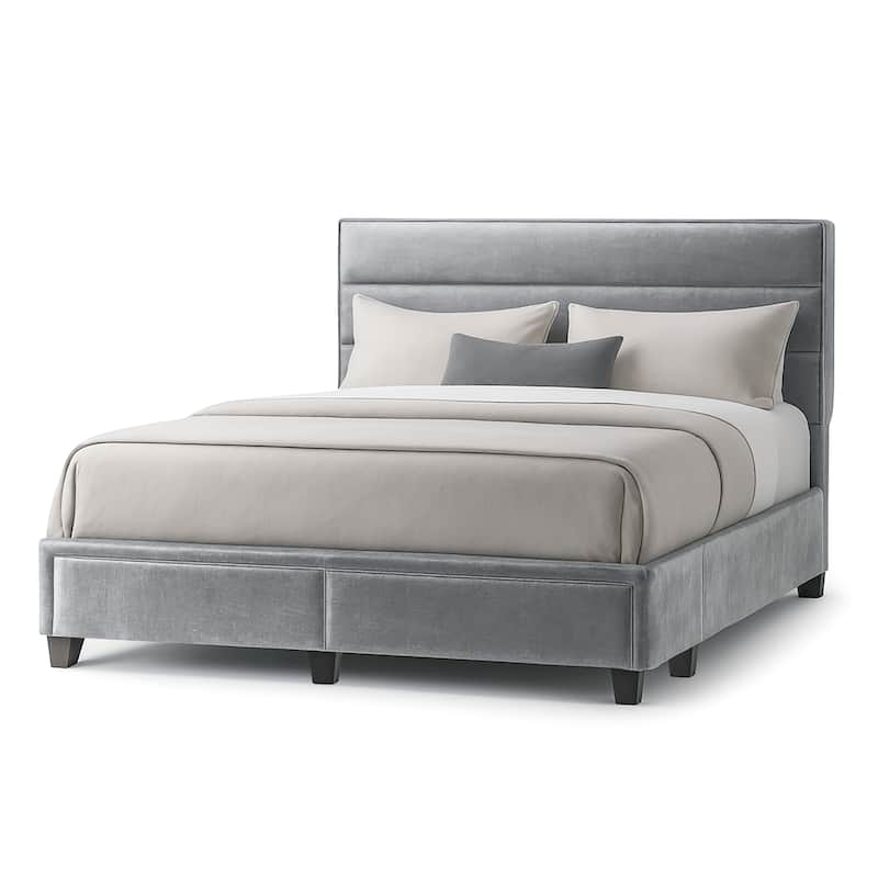 Arnia Silver Grey Bed Captain's Bed with Two Drawers - Queen