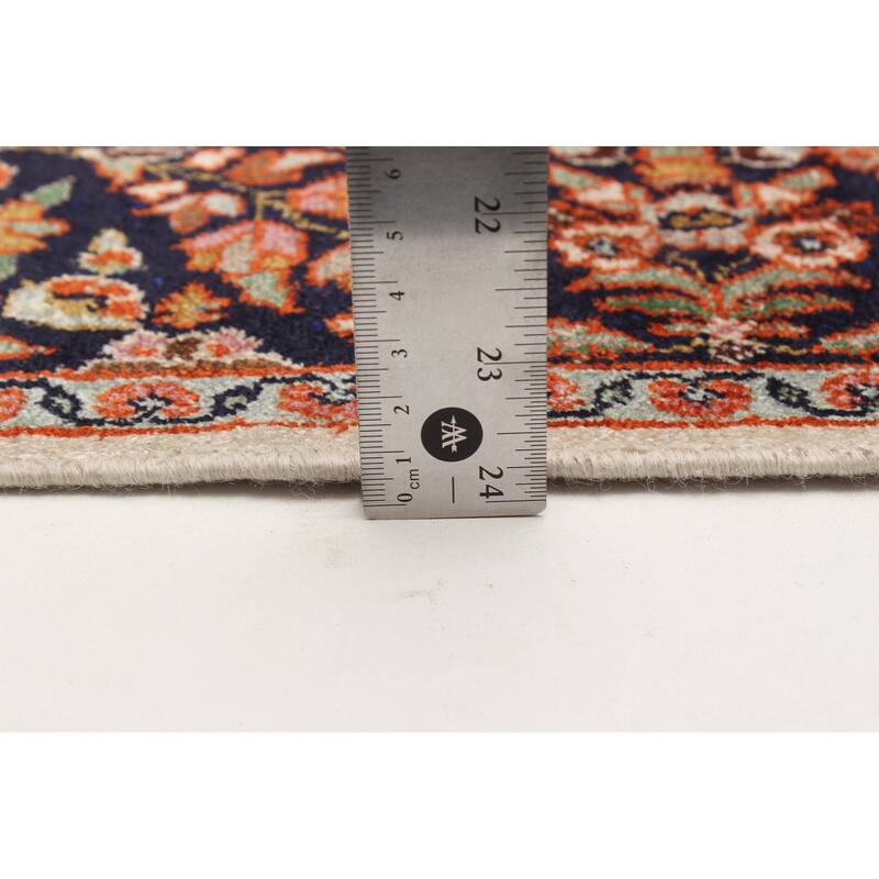 ECARPETGALLERY Hand-knotted Kashmir Cream, Dark Copper Viscose Rug - 4'0 x 6'1