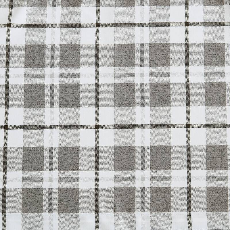 Eddie Bauer Fall Creek Plaid Grey Pole Top Window Valance - 86 x 15