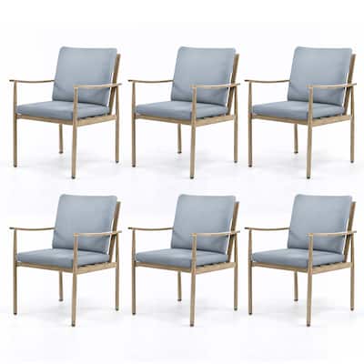 SleekLine 6-Piece Aluminum Patio Dining Chairs with Cushions
