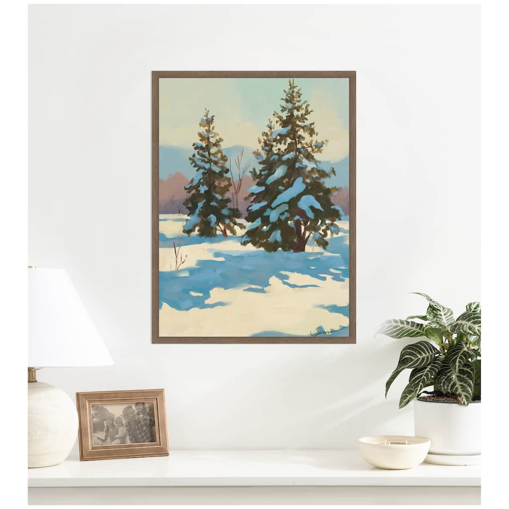 Kate and Laurel Morning Snow by Mary Sparrow Framed Canvas Wall Art Print