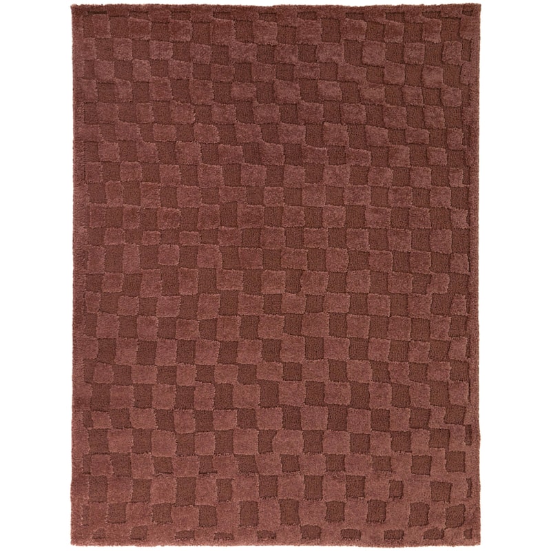 Bingham Checkered Area Rug - 7'10" x 10' - Wine