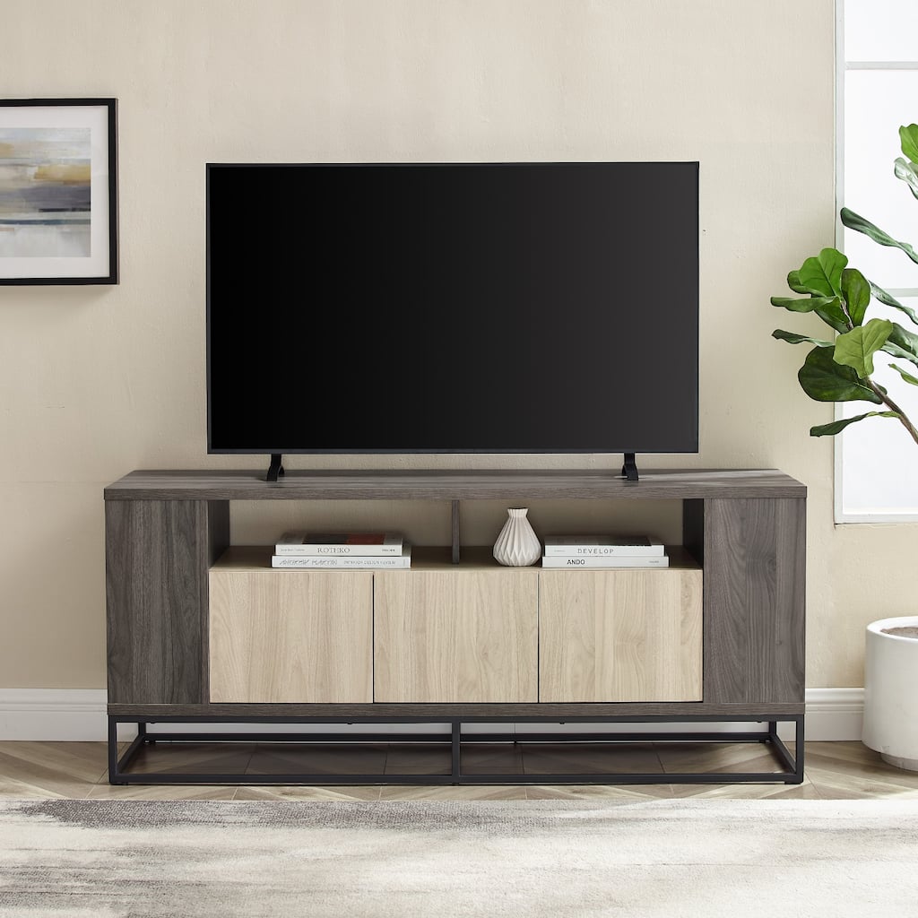 Walker Edison 58-inch 3-Door Open Shelf TV Stand - 58 inches