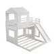 preview thumbnail 15 of 26, Treehouse Style Twin over Full size Bunk Bed, Wooden Loft Bed with Playhouse, Ladder, Slide & Guardrail, Kids' Furniture