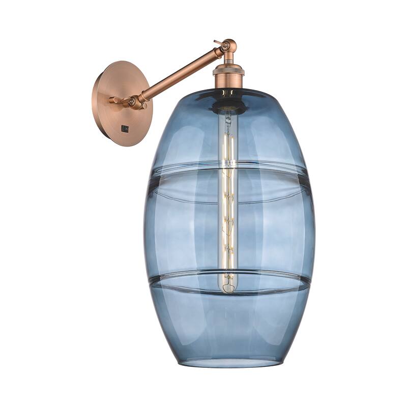 Innovations Lighting Endless Possibilities Ballston - Vaz - 1 Light 10" Adjustable Sconce - Arm Adjusts Up and Down - Blue/Antique Copper