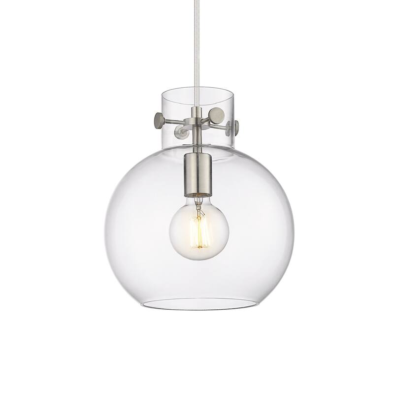 Innovations Lighting 410-1PM-11-10 Newton Sphere Pendant Newton Sphere - Satin Nickel / Clear