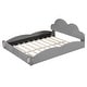 preview thumbnail 24 of 24, Upholstered Platform Bed Low-Profile Queen Size Bed Frame with Cloud-shaped Headboard and Cartoon Footboard, Velvet Fabric