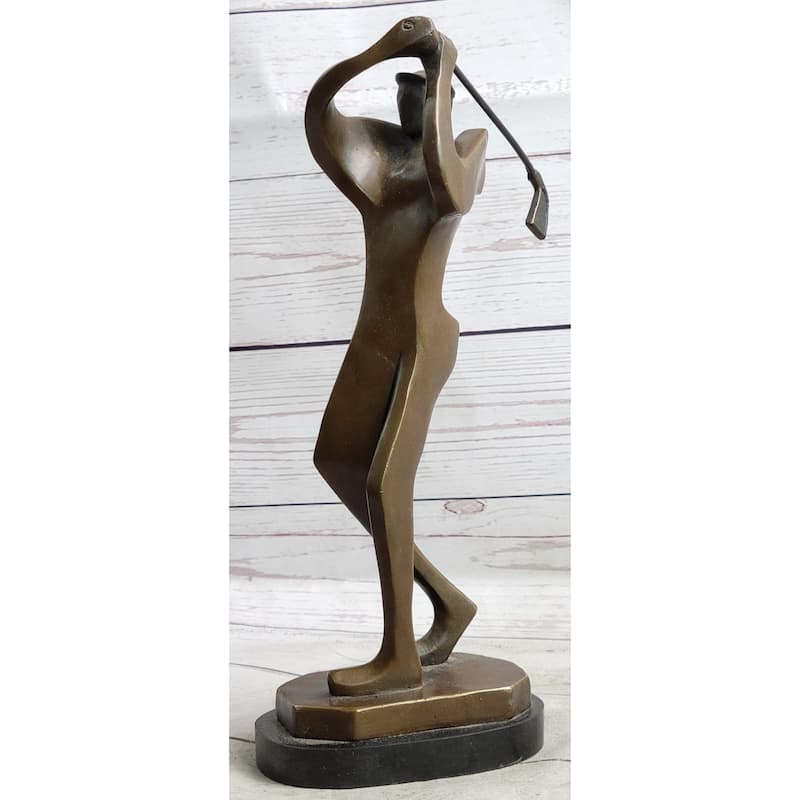 Signed Original Milo Abstract Golf Golfer Golfing Modern Sculpture Statue Art