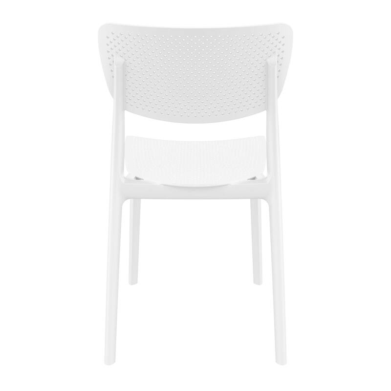33" White Stackable Patio Dining Chair