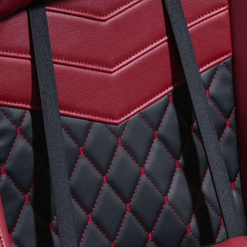 Racing Gaming Chair - Diamond PU Leather, High-Back Swivel Recliner with Footrest, Lumbar Support, Adjustable Height