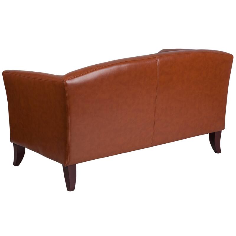 LeatherSoft Loveseat with Wood Feet