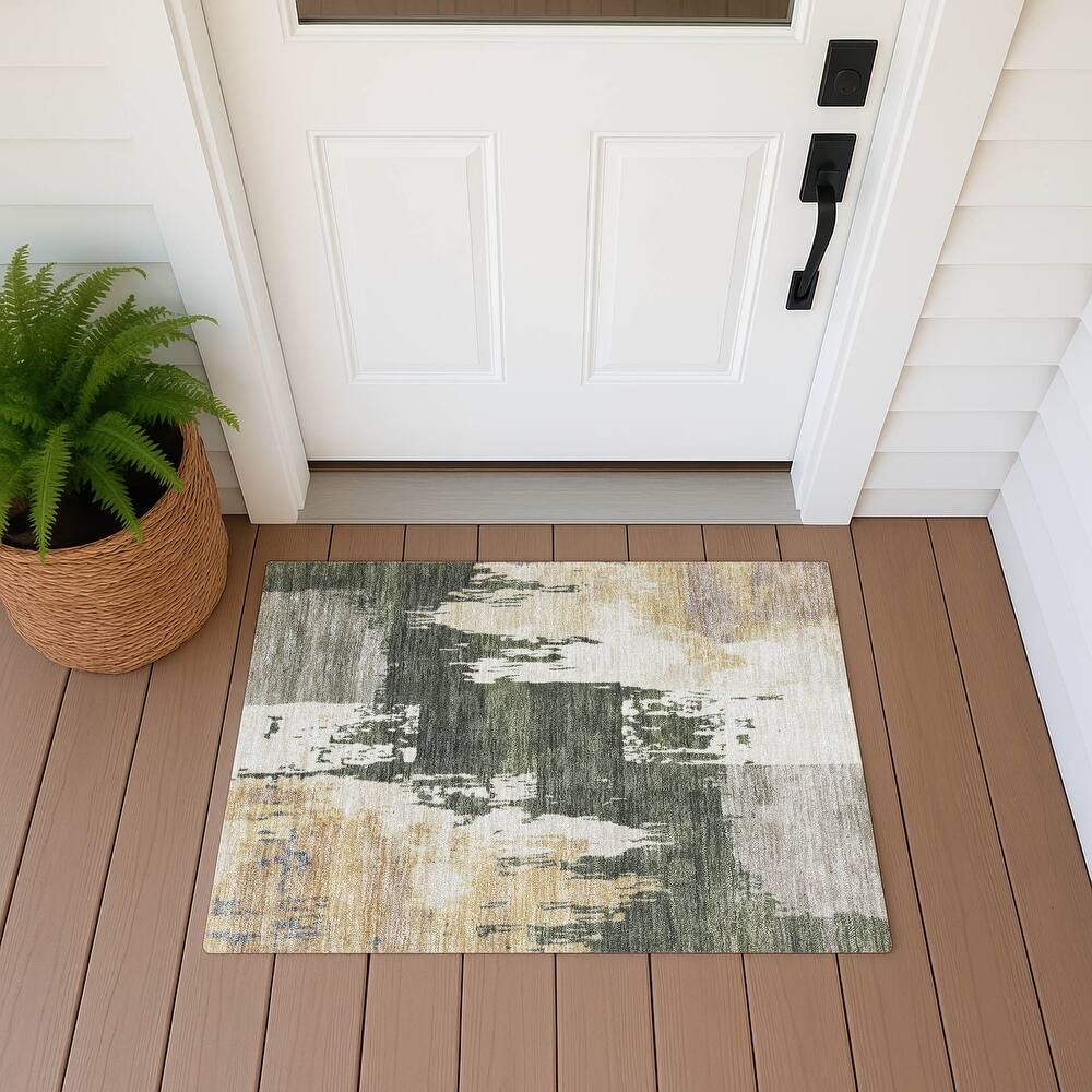 Machine Washable Indoor/ Outdoor Contemporary Fusion Chantille Rug