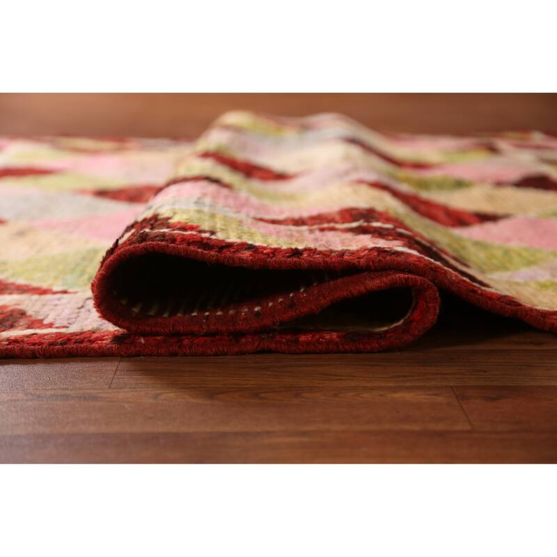 Trellis Geometric Moroccan Rug Living Room Handmade Wool Carpet - 5'3" x 6'6"