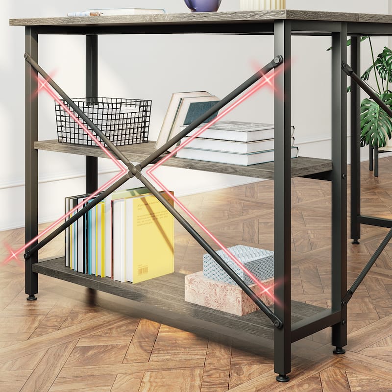 Small L Shaped Desk with Storage Shelves Corner Computer Desk