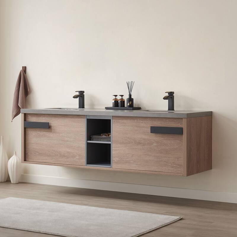 Miseno MV703272-NM Carcastillo 72" Wall Mounted Double Basin Vanity