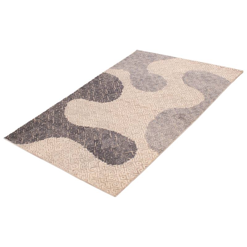 ECARPETGALLERY Hand-knotted Tangier Ivory Wool Rug - 5'2 x 7'10