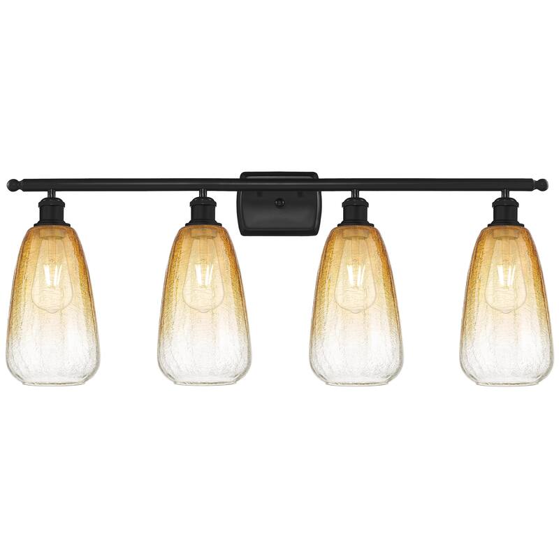 Innovations Lighting Endless Possibilities Ballston - Brookhaven Almond - 4 Light 36" Bath Vanity Light - Matte Black/Amber
