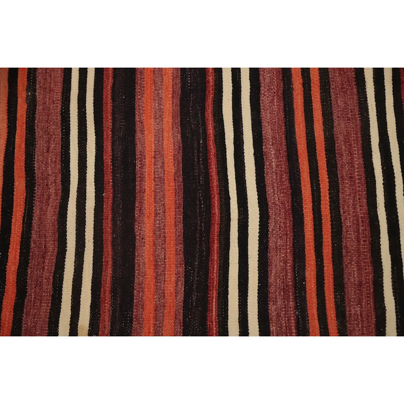 Hand Woven Oriental 100% Wool Carpet Southwestern Geometric Oranges & Rust Kilim Area Rug - 8' 1'' X 5' 0''