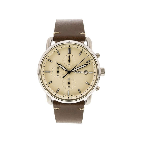 fossil commuter stainless steel