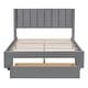 preview thumbnail 40 of 50, Gray Full Velvet Upholstered Bed with Large Storage Drawer - Luxurious Design