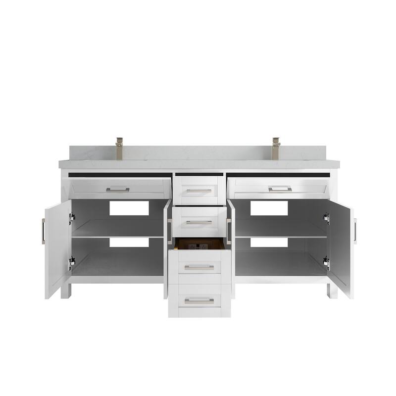 Willow Collections 72 in. W x 22 in. D Double Sink Bathroom Vanity with Countertop