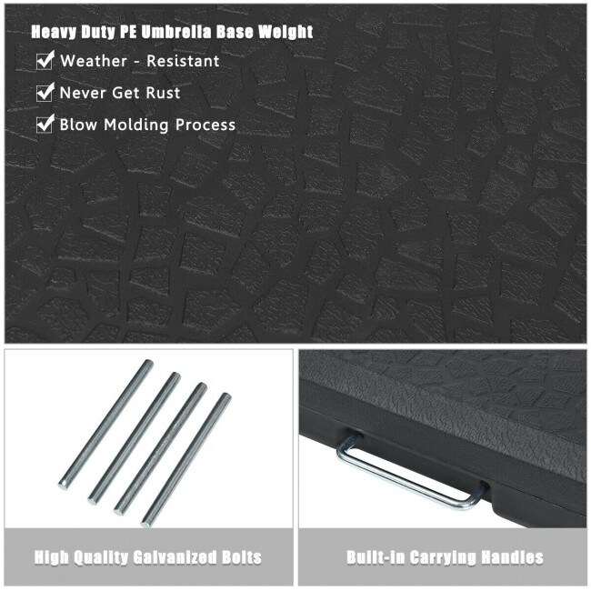 4 Pcs 238lb Patio Cantilever Offset Umbrella Base Weight Stand (Only Base)  - 38" x 38" x 3"(L x W x H) - Bed Bath & Beyond - 30751198