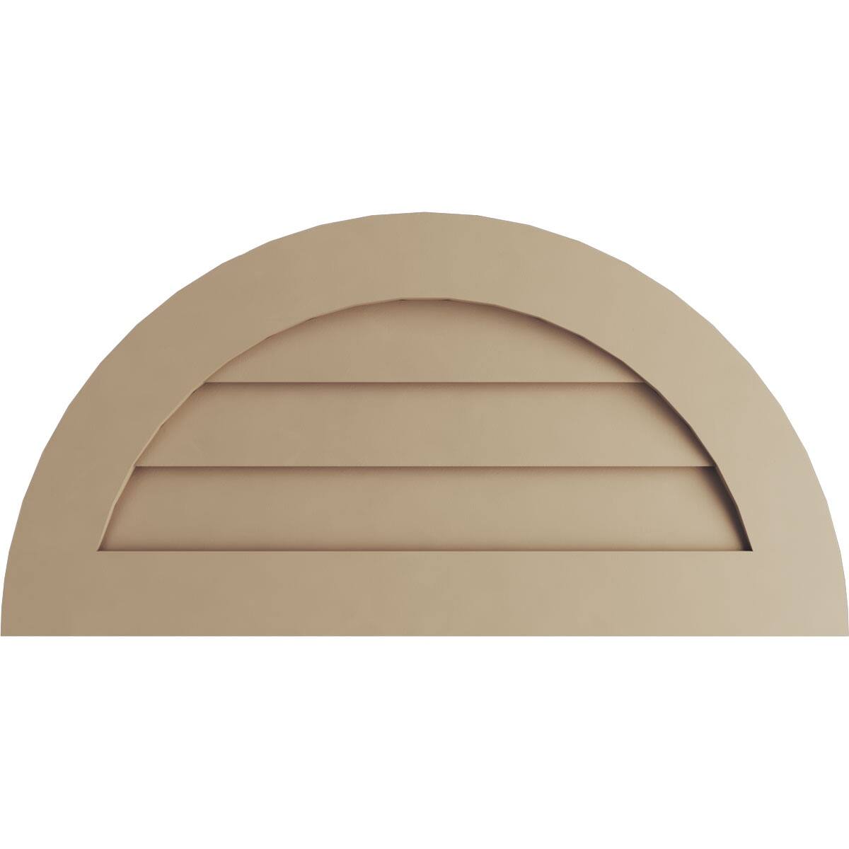 Timberthane Half Round Faux Wood NonFunctional Gable Vent, Primed Tan