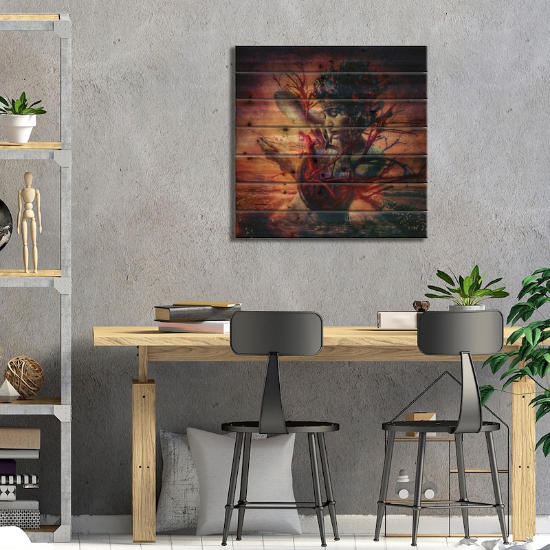 Blossom Print On Wood by Mario Sanchez Nevado - Multi-Color