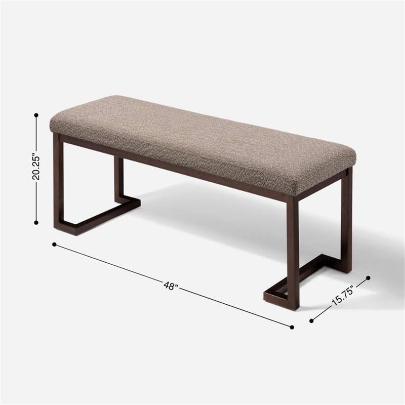 Contemporary Design Bench with Boucle fabric