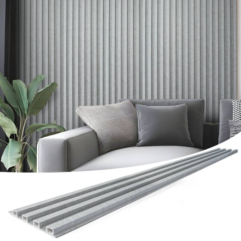 Art3d 96'' X 6'' Slat Wall Paneling for Home Decor, WPC Acoustic Diffuser Panel(Set of 8)