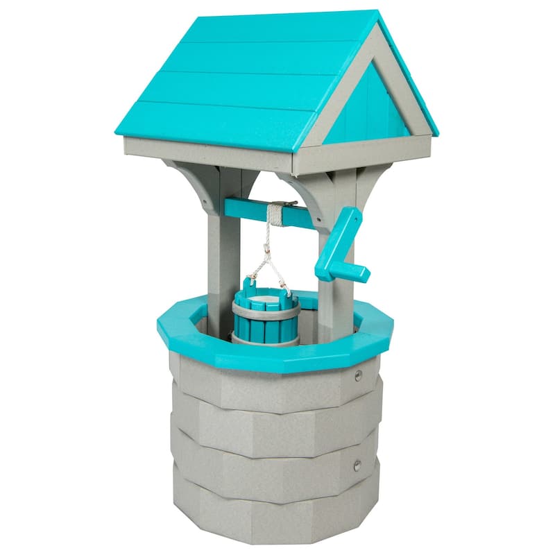 Poly Wishing Well - Light Gray and Aruba Blue - Small