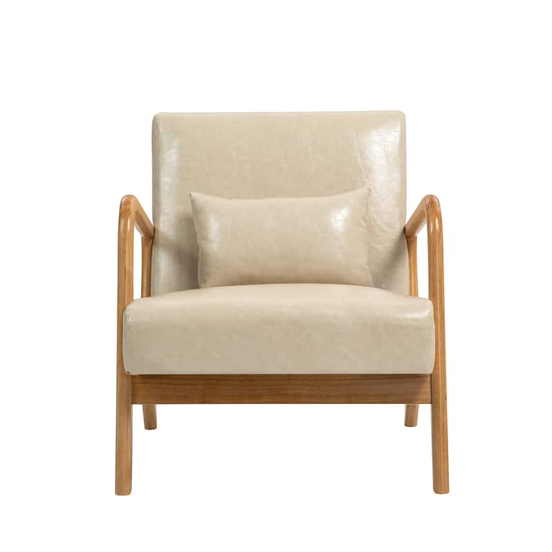 2 Set Mid Century ModernUpholstered Accent Chairs Armchair with Pillow