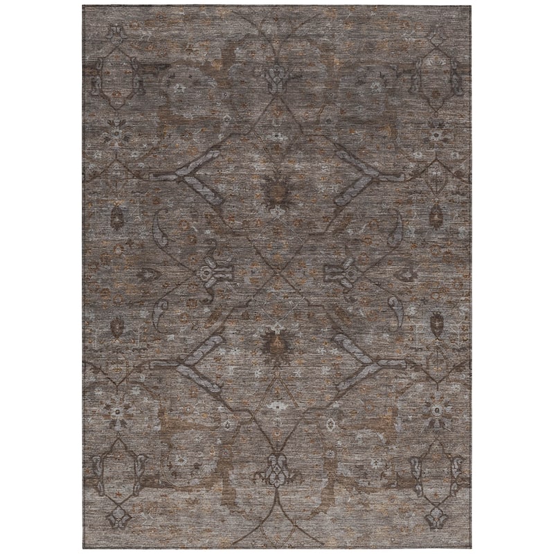 Machine Washable Indoor/ Outdoor Boho Global Chantille Rug