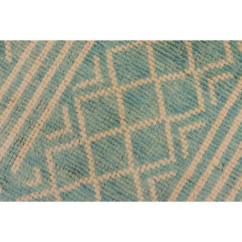 Boho Chic Balochi Ferguson Blue/Beige Hand Knotted Wool Rug - 3'2'' x 5'1''